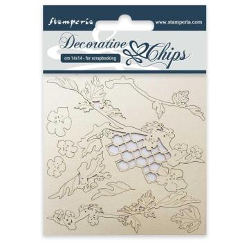SALE Stamperia Decorative Chips Poinsettia #19