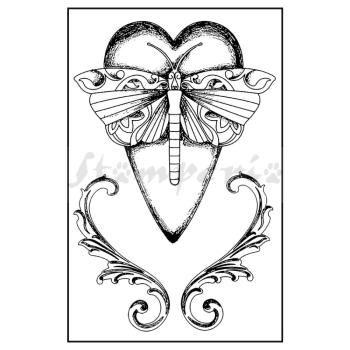 Stamperia Rubber Stamp Dragonfly Heart #WTKCC131