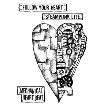 Stamperia Rubber Stamp Mechanical Heart #WTKAT04