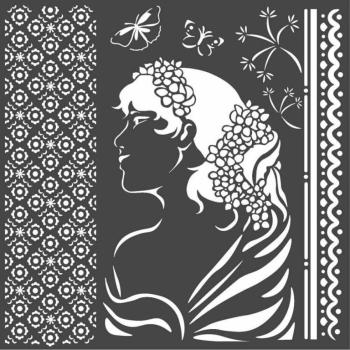 Stamperia Stencil Hortensia Lady #40