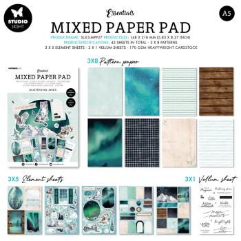 Studio Light Essentials A5 Mixed Paper Pad Glistening Skies #27