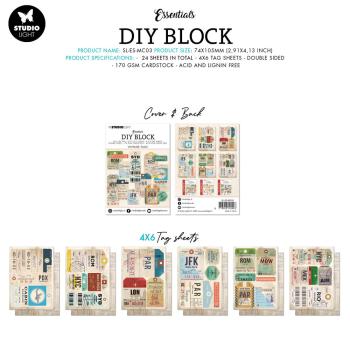 Studio Light Essentials Vintage Tags DIY Block Mini #03