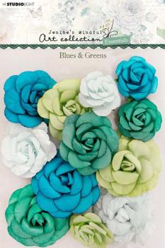 Studio Light Blues & Greens Essentials Paper Flowers #02