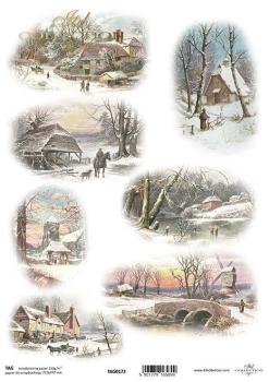 TAG0173 ITD Collection A4 Scrapbooking Paper Winter Landscape