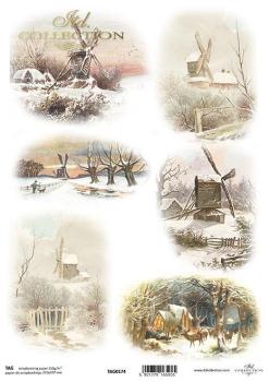 TAG0174 ITD Collection A4 Scrapbooking Paper Winter Landscape