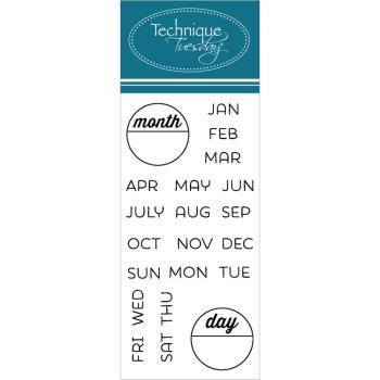 % Technique Tuesday Clear Stamp Calendar Months & Days