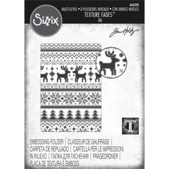 Tim Holtz A6 Embossing Folder Holiday Knit #666340