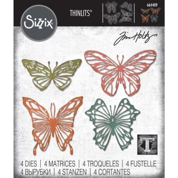 Tim Holtz Thinlits Dies 4Pk Scribbly Butterfly #664409