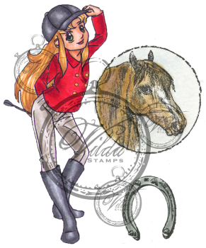 Vilda Stamps Rider "Hannah", Horsehead and Horseshoe