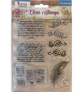 WTK172 Stamperia Clear Stamp Vintage Library Calligraphy