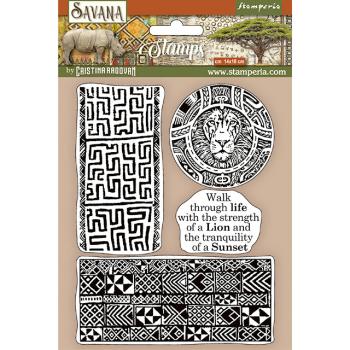Stamperia Rubber Stamp Savana Etnical Borders WTKCC209