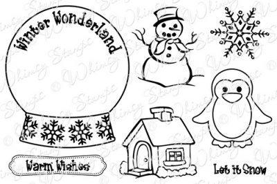 Whimsy Stamps Snowglobe Sentiments