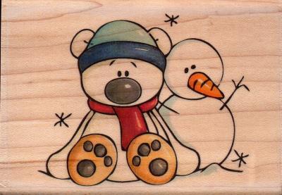 Whipper Snapper Wood Stamp Bear & Snowman CX571