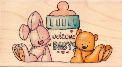 Whipper Snapper Wood Stamp Welcome Baby BBY891