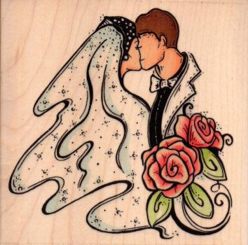 Whipper Snapper Wooden Stamp Kiss the Bride LW886