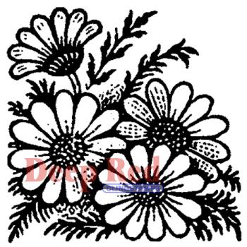 Deep Red Cling Stamp - Wild Sunflowers