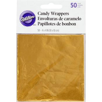 SALE Wilton Foil Candy Wrappers Gold 50Pkg  #1197