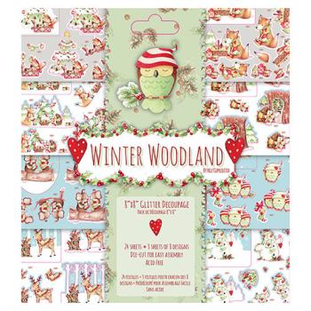 Winter Woodland 8x8 Glitter Decoupage Pad #DG12