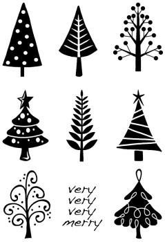 Woodware Clear Stamp Mini Trees JGS611