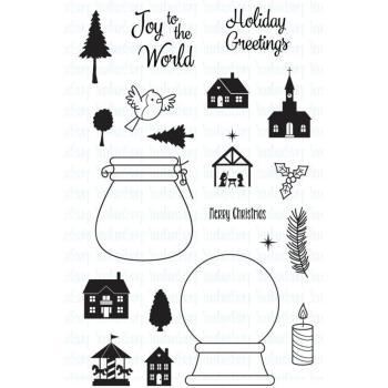 YNS Clear Stamps Joy To The World Snow Globes #CYNS501