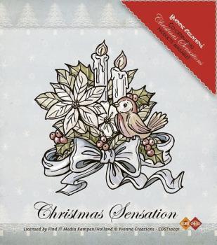 SALE Yvonne Creations Clear Stamp Christmas Sensation Flower and Candles