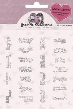 Yvonne Creations Clear Stamp Love Collection Englische Texte #10017