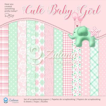 Zulana Creations 12x12 Paper Pad Cute Baby Girl