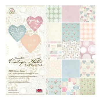 Papermania 6x6 Linen Paper Pack Vintage Notes #160137