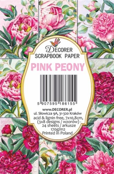 #132 Decorer Mini Scrapbook Paper Set Pink Peonies