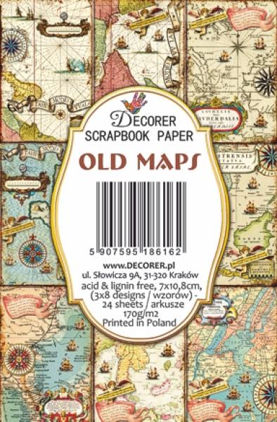 #133 Decorer Mini Scrapbook Paper Set Old Maps