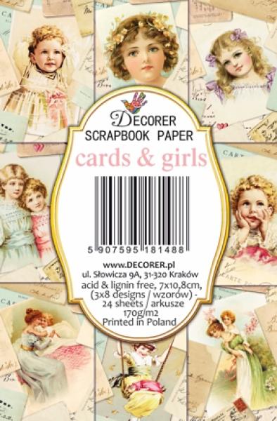 #148 Decorer Mini Scrapbook Paper Set Cards & Girls