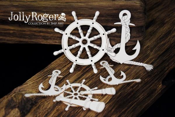 SnipArt Chipboard Anchors and Ship Steering Wheels 34752