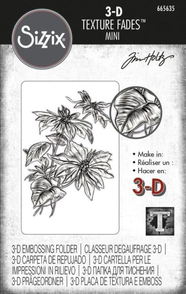 3D Impresslits Embossing Folder Mini Poinsettia #665635