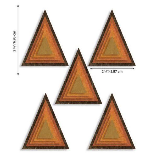 Tim Holtz Thinlits Dies 25Pk Stacked Tiles Triangles #664748
