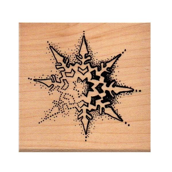 Stampendous Wood Stamp Snow Star Points F104