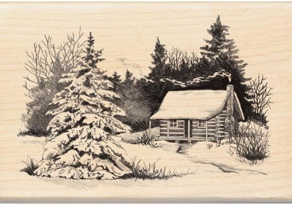 Inkadinkado Holzstempel - Snowy Cabin