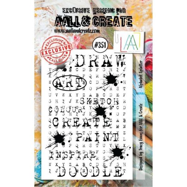 AALL & Create Clear Stamp A7 Set #351 Alphabet Splatter