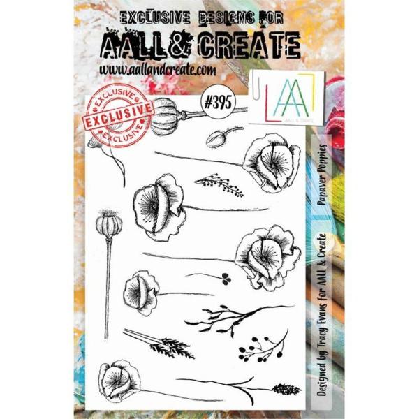 AALL & Create Clear Stamps A5 Set #395 Papaver Poppies