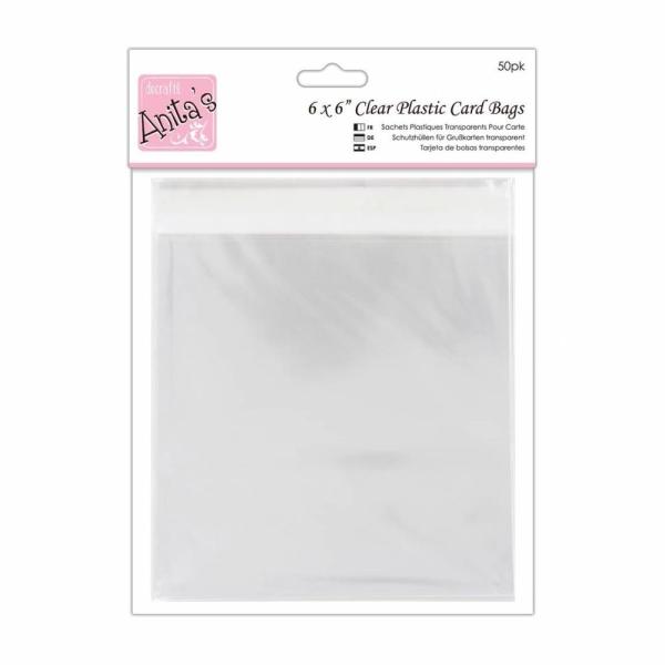 Anita's Clear Plastic Card Bags 6x6 Inch (50pk)