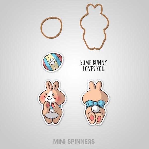 Art Impressions Mini Spinners Stamp & Die Set Bunny