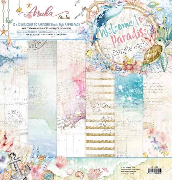Asuka Studio 12x12 Paper Pad Welcome to Paradise Simple Style