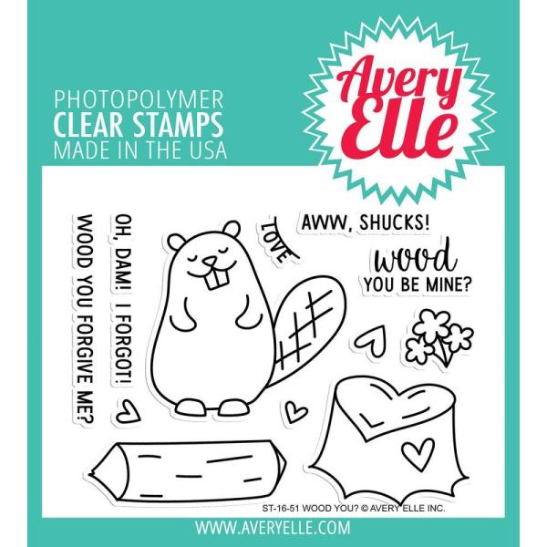 Avery Elle Clear Stamp Set Wood You?