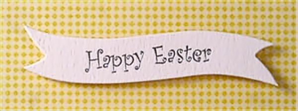 Banner White "Happy Easter" Silver