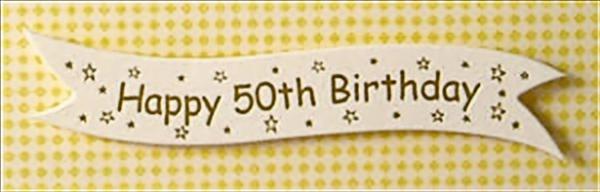 Banner Cream "Happy 50th Birthday" Gold