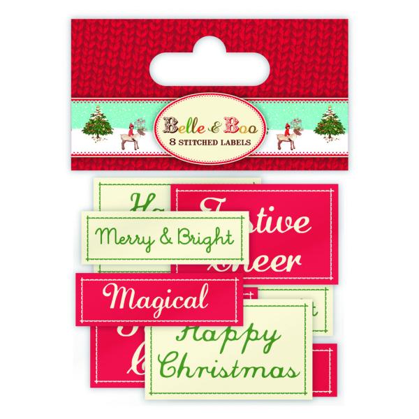 Belle and Boo Christmas Stitched Labels