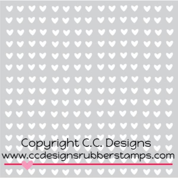 C.C. Designs Stencils 6x6 Mini Hearts