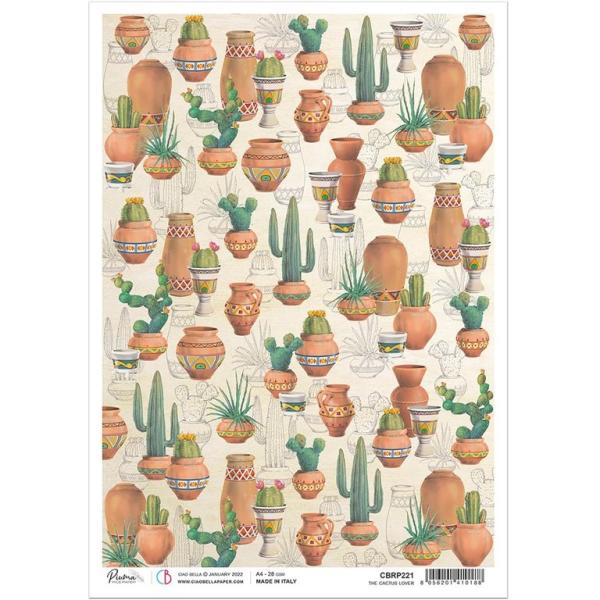 Ciao Bella A4 Rice Paper The Cactus Lover #221