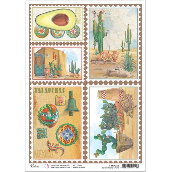 Ciao Bella A4 Rice Paper Sonora Postal Stamps #222