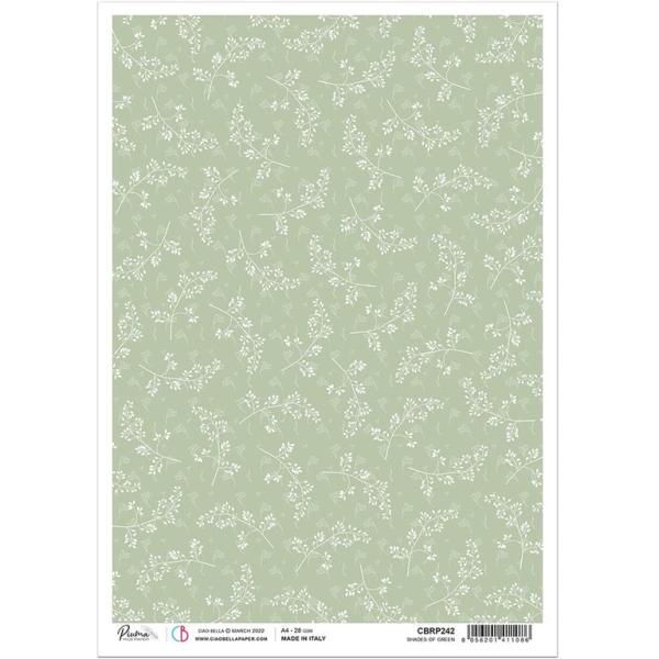 Ciao Bella A4 Rice Paper Shades of Green #242