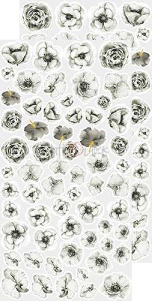 Craft O Clock Basic Flowers Set 1 White Grey